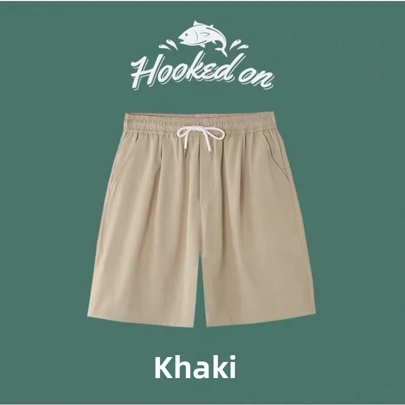 

Мужские летние новые тонкие пятиточечные повседневные дышащие спортивные орты из ледяного шелка, молодежные повседневные прямые ноги, неэластичные орты