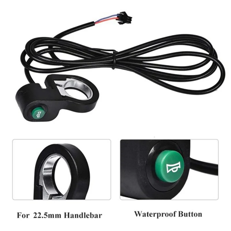 SYDS Electric Bicycle Horn Switch Button Scooter Horn Signal Switch Replacement Parts Button Cable Length: About 150Cm
