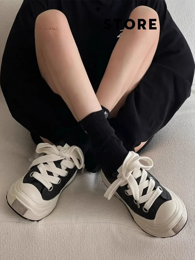 

Кеды Zhuoyuan Fall 2026 Reissue Thi Bot из канваса, женские, на платформе, износостойкие, повседневные, низкие, с круглым носком, синие