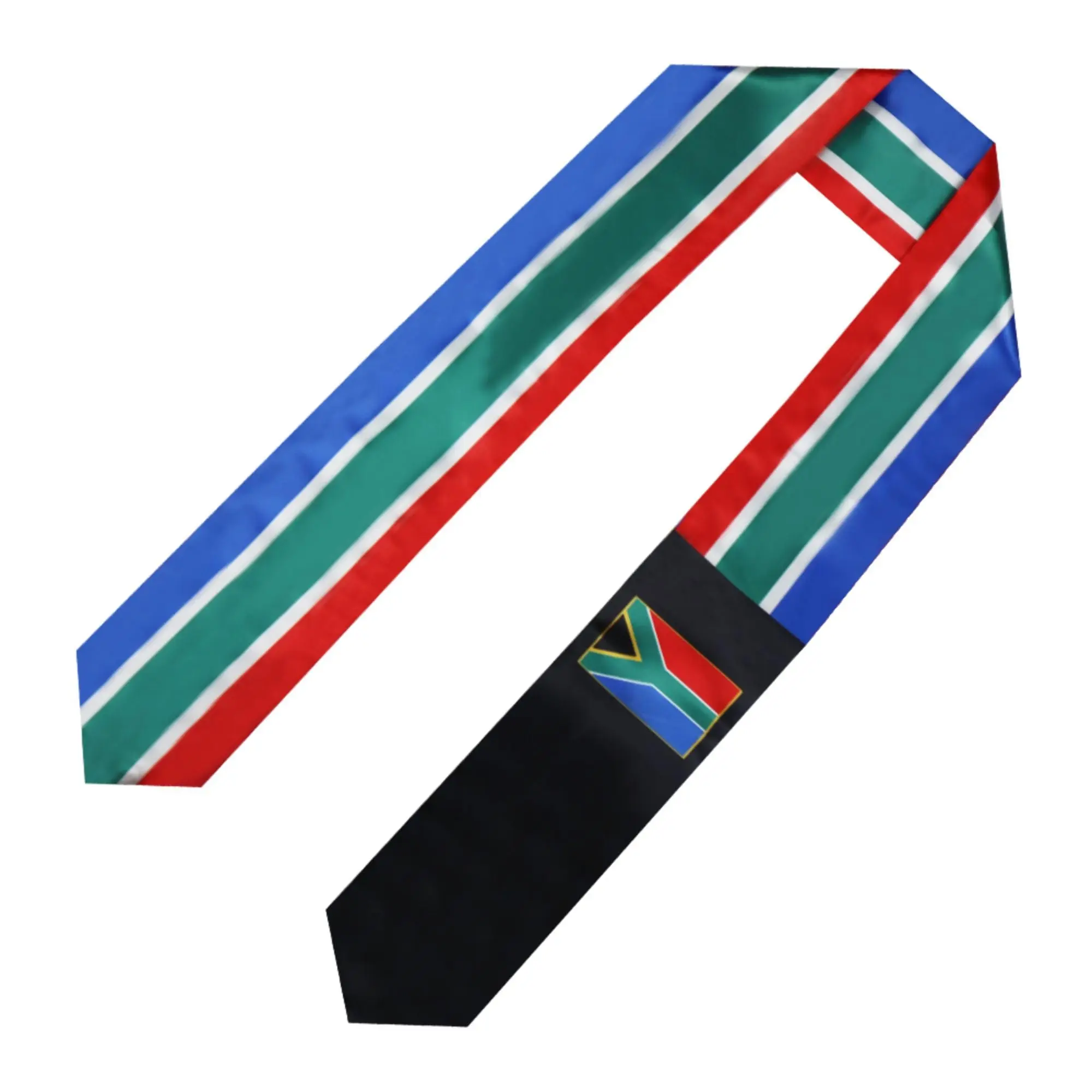 

South Africa Flag 180*15CM Graduation Sash Stole Scarf Double Sided for Study Aboard International Students Graduation