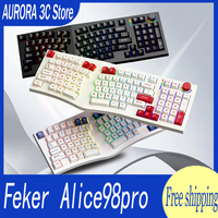 Feker Alice98pro Mechanical Keyboard Rgb Wireless Alice Keyboards 3° Slope Hot-Swap Custom Ergonomics Keyboard For Office Gifts