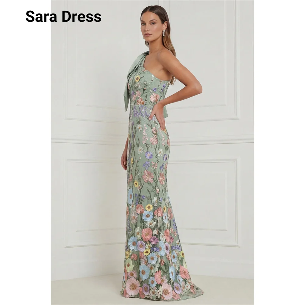 

Sara Custom Fishtail Flower One Shoulder Lace Women's Prom Dress 2026 Gala Dresses Elegant Evening Party Women's Ball Gown Woman