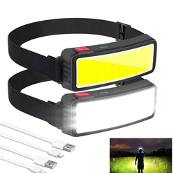 COB 180° Floodlight LED Headlamp FlashlightFlashlight 3 Modes Built-in USB Rechargeable Battery Head Lamp Hiking Camping Lamp