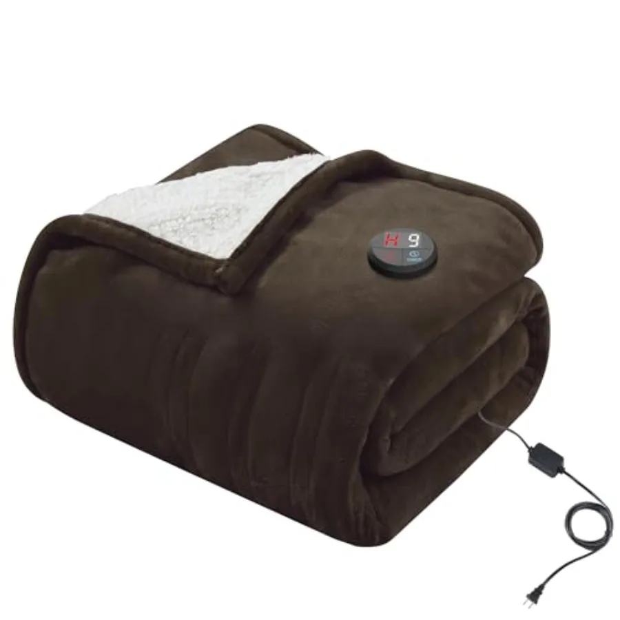 

Heated Blanket Electric Throw 50''X60''- Electric Throw Blanket with One Touch Button 10 Heating Level and 9 Time Settings Heat