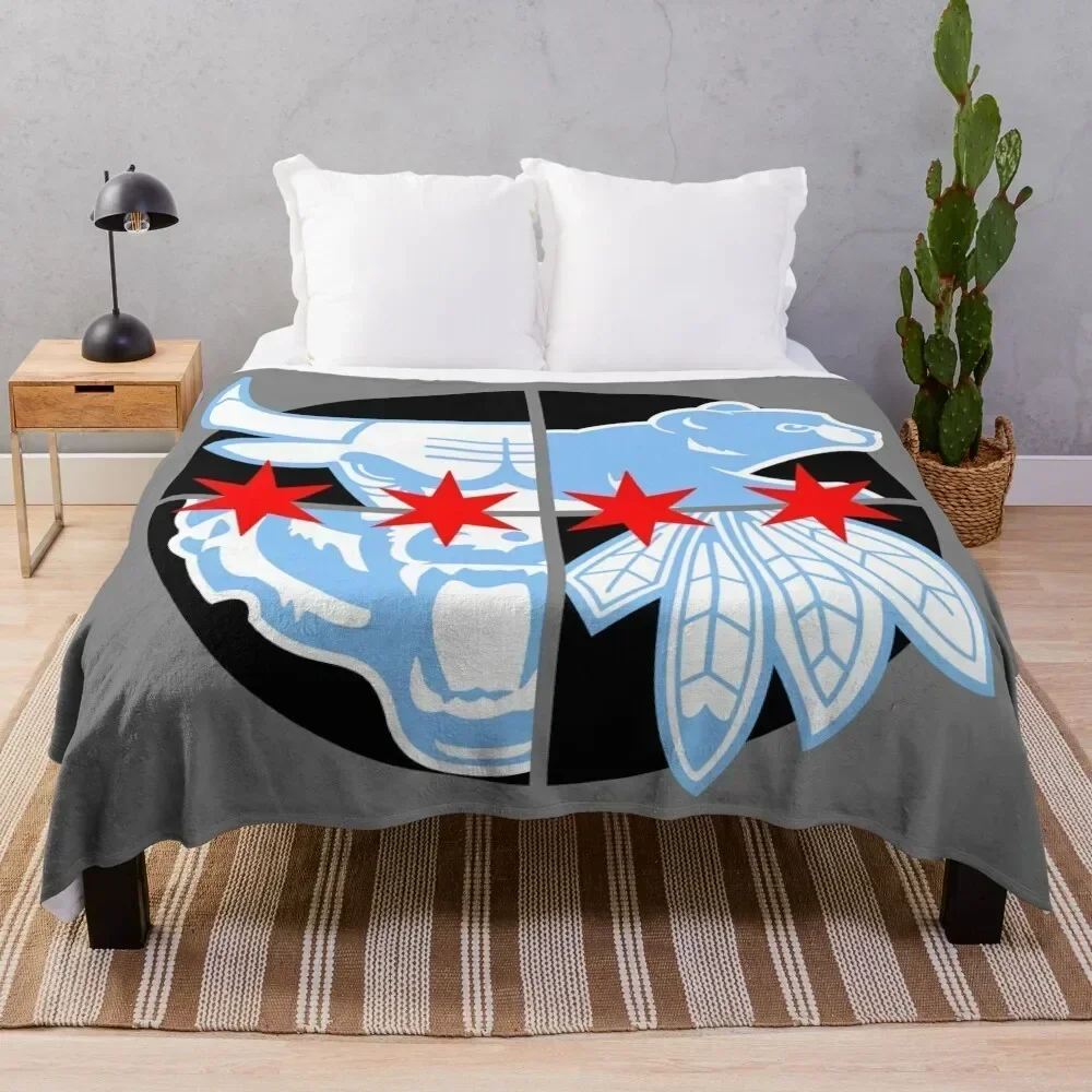 

Chicago Northside Stars & Sports Throw Blanket Warm Comfortable Blanket Gift for Parents Friends
