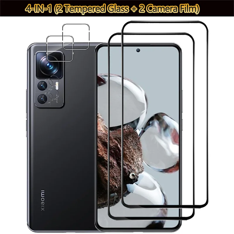 

4-IN-1, Tempered Glass + Camera Film for Mi 12T Pro High-quality Glass Mi12T Xiaomi 12 T Pro Screen Protector Xiaomi 12T