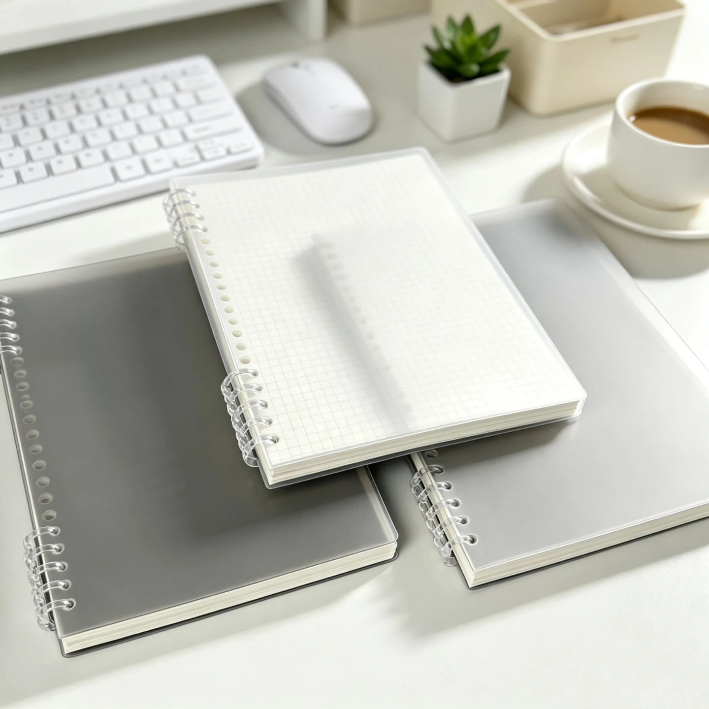 A5 Smooth-Edge Refillable Notebook - Detachable Coil Binder, Minimalist Student Journal & Sketchbook, waterproof Coil Notebook