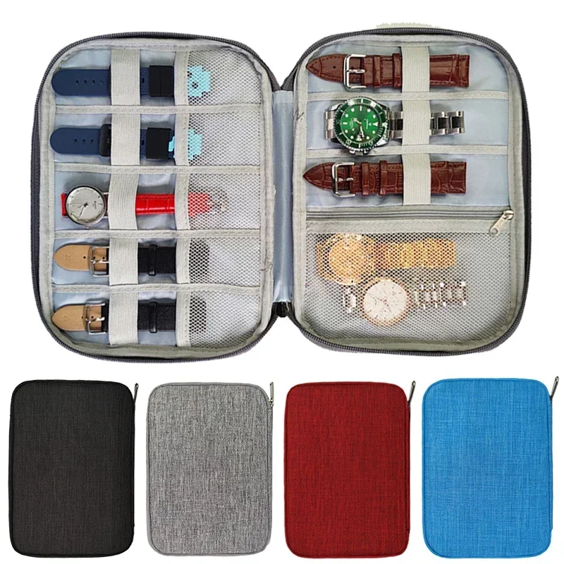 Multifunction Smart Watch Band Storage Case Waterproof Watch Organizer Pouch Portable Travel Apple Watch Holder Box Straps Bag