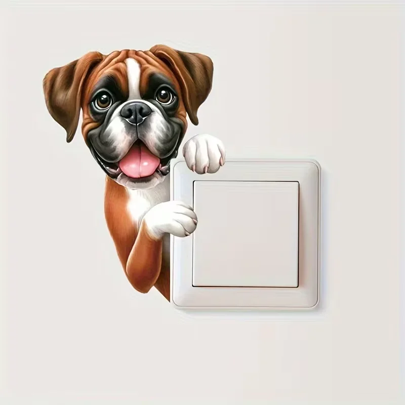 1 piece, cute dog toilet sticker, switch sticker, home decoration wall sticker, easy to use