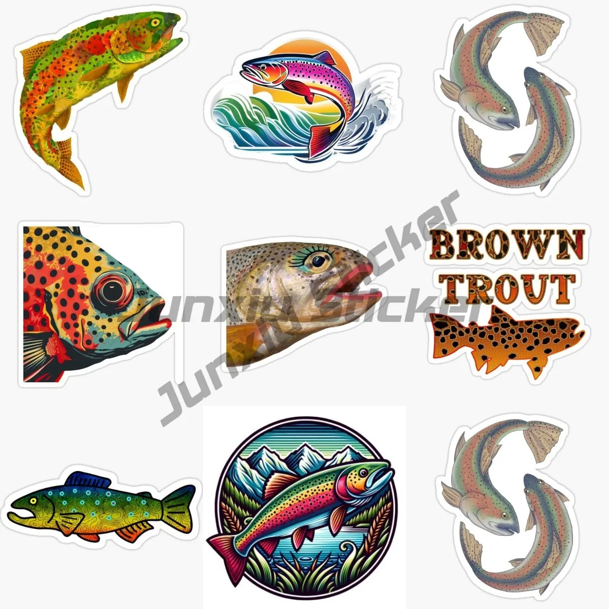 

Creative Biomimetic Fish and Trout Car Stickers with Waterproof Vinyl Self-adhesive Decorative Stickers