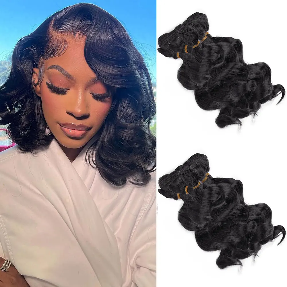 

10-дюймовые пучки объемных волн, бразильское плетение волос, мягкие натуральные синтетические волосы для наращивания, объемная волна, высокое качество, густые волосы