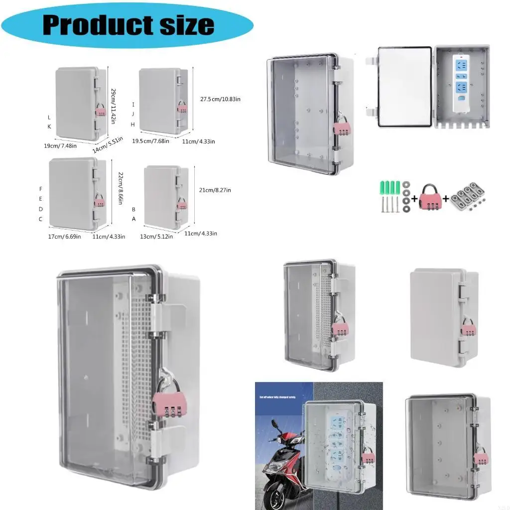 

Water Resistant Power Outlet Case Childproof Locking System Plastic for Outdoor N2UD