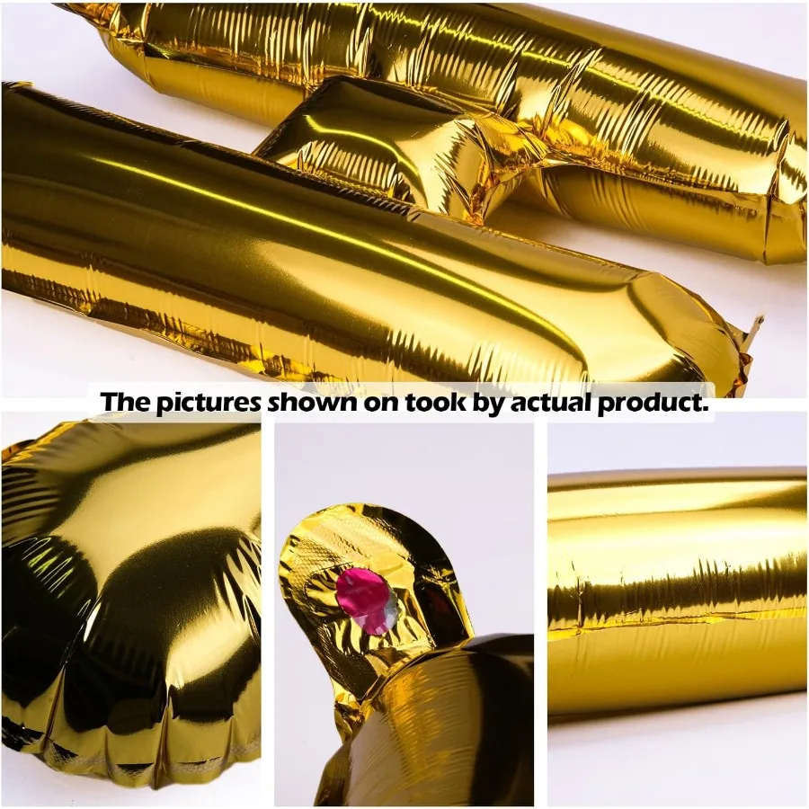 52 قطعة 16 بالونات حروف ذهبية مع مجموعتين من الألفية المعلقة من AZ مايلر من الألومنيوم للتخرج ليلة رأس السنة وعيد الميلاد Pa