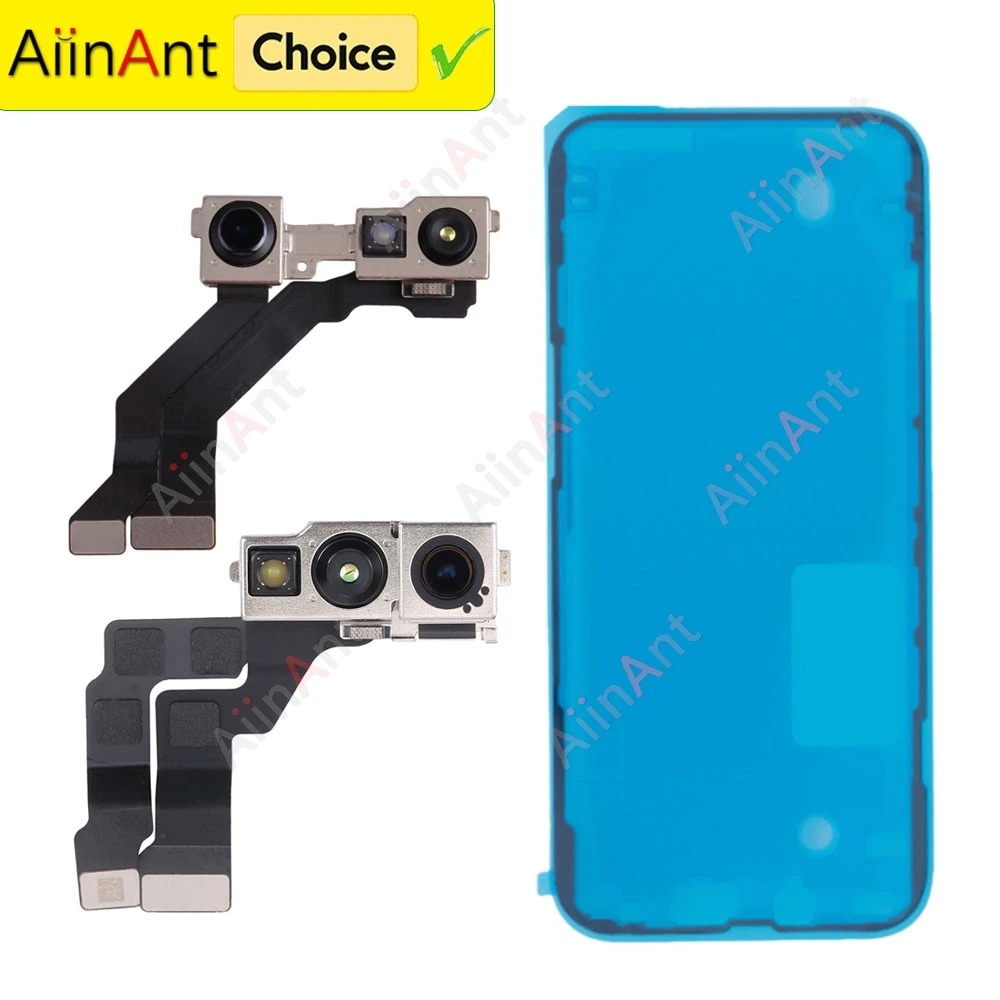 OEM Sticker + Flex For iPhone 12 13 14 15 Pro Max Plus mini Proximity Light Sensor Small Front Camera Flex Cable
