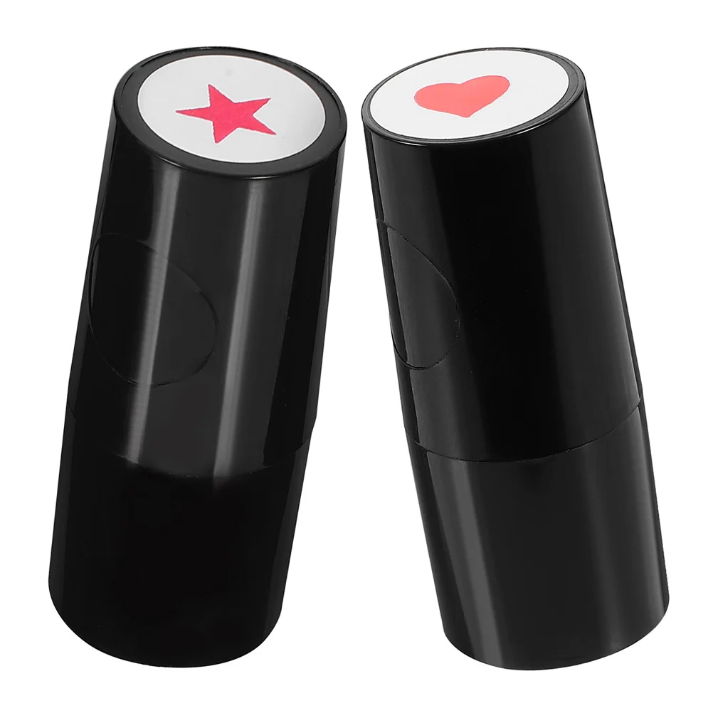 2Pcs Golf Stamps Reusable Portable PP Material Heart Shape Mark Stamper for Golf Accessories Office Seal Tool