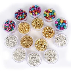50-300Pcs 6/8/10/12/14mm Mixed Color Iron Small Jingle Bells Loose Beads DIY Handmade Crafts Xmas Ornament Gifts Christmas Decor