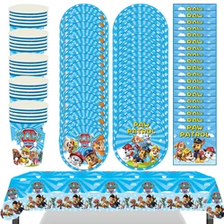 Skye Paw Patrol Sets Birthday Decorations For Party Disposable Tableware Paper Napkins Cups Plates Tablecloths Party Supplies