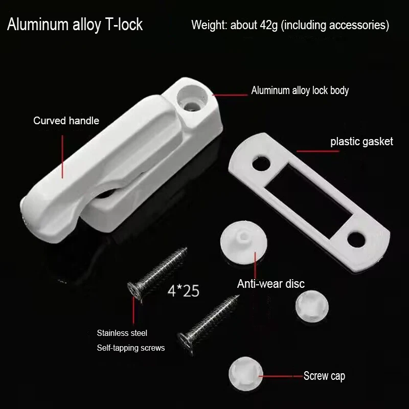 Doors Windows Plastic Steel T-lock Window Lock Hardware Lock Does Aluminum Alloy T-Lock Window Door Sash Locks