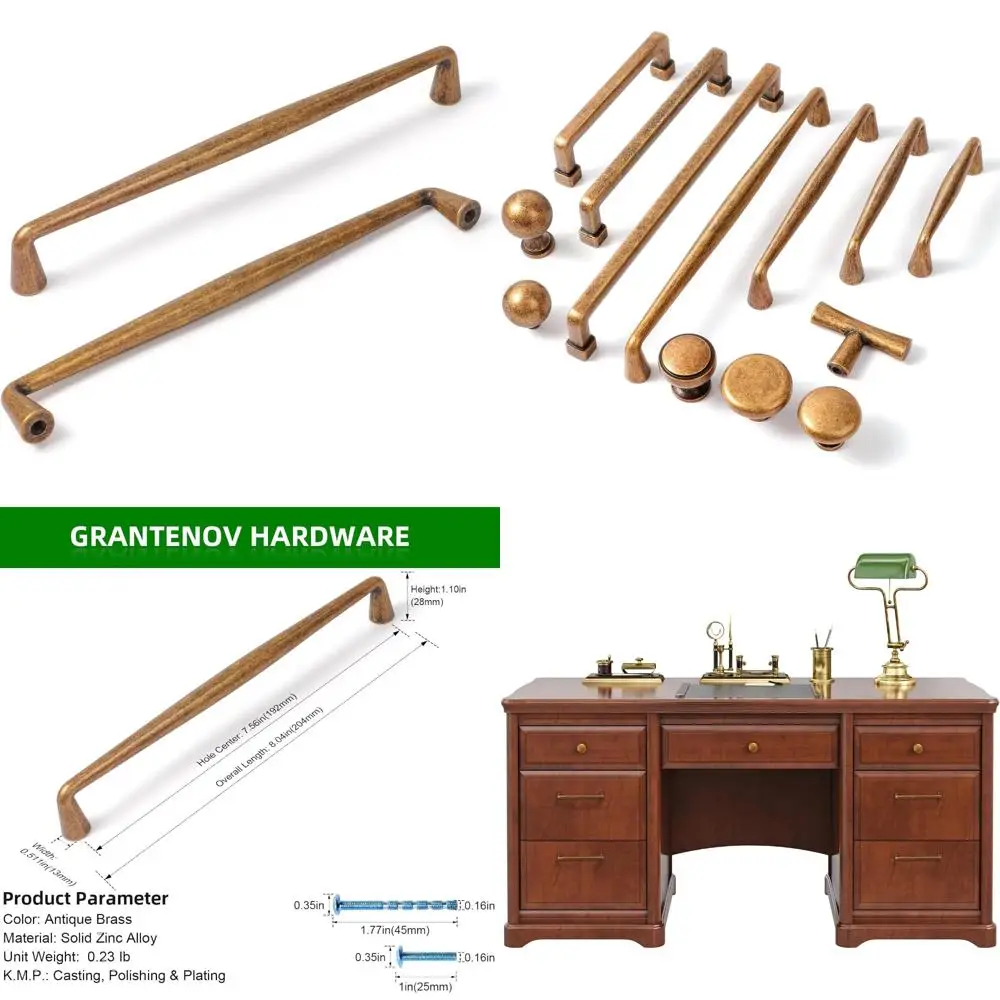 

Антикварный латунный шкаф с центром отверстий 7-1/2 дюйма, винтажные ретро-ручки для кухонных и ванных комнат, улучшите ваш дом