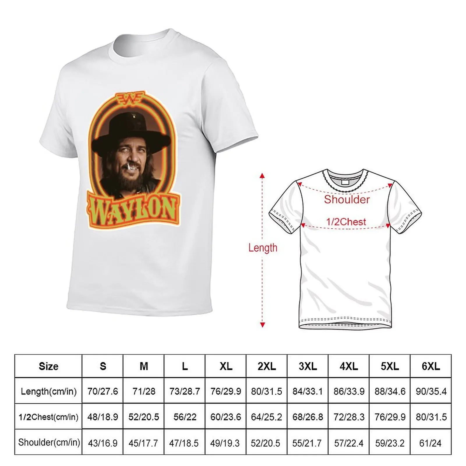 Waylon Jennings Smoking T-Shirt man t shirts for men casual cotton t shirt pack T-Shirt