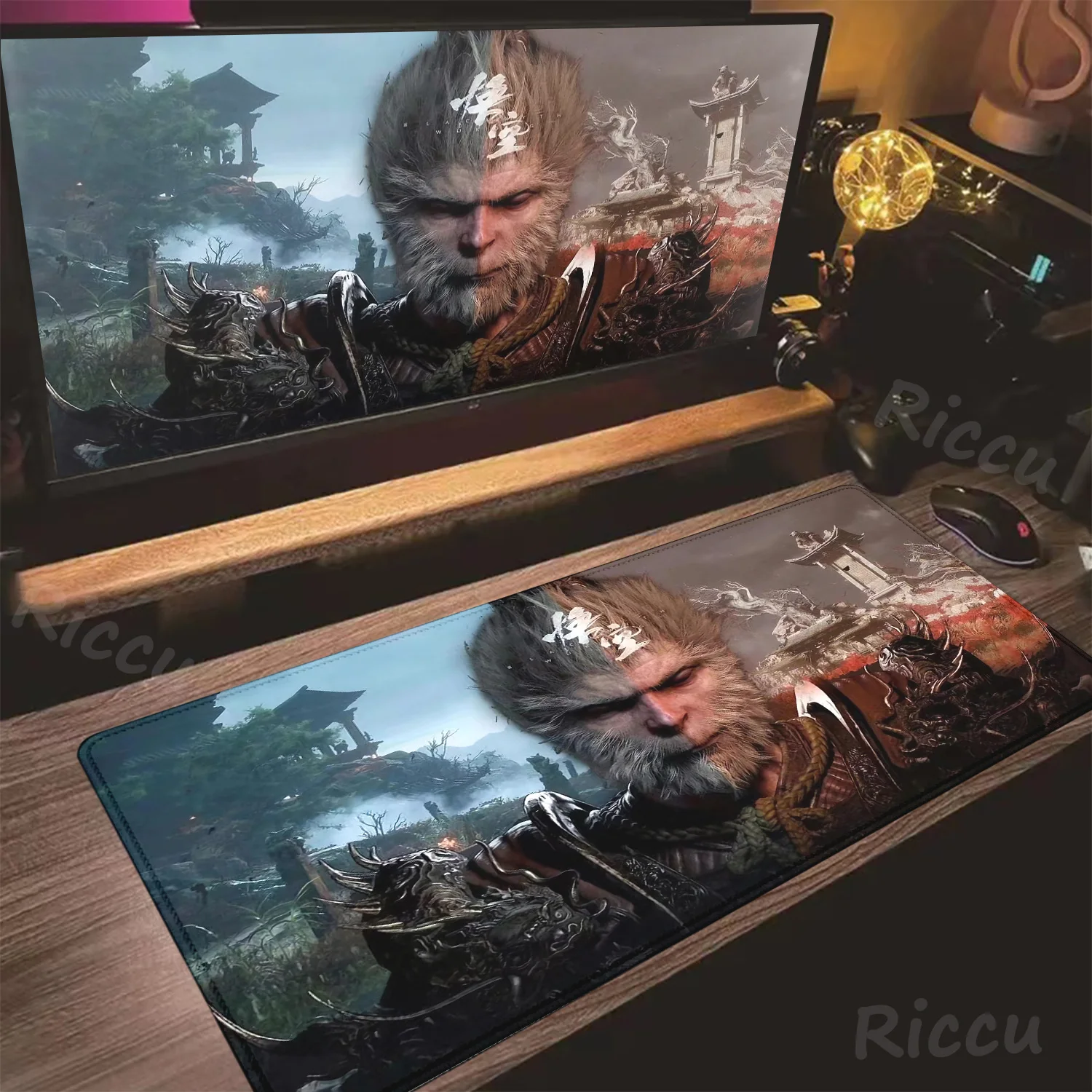 

High Quality Non-slip Rubber Deskpad Black Myth Wukong Speed Mousepad Oni Gaming Table Mat Gamer Premium E-Sports Keyboard Mat