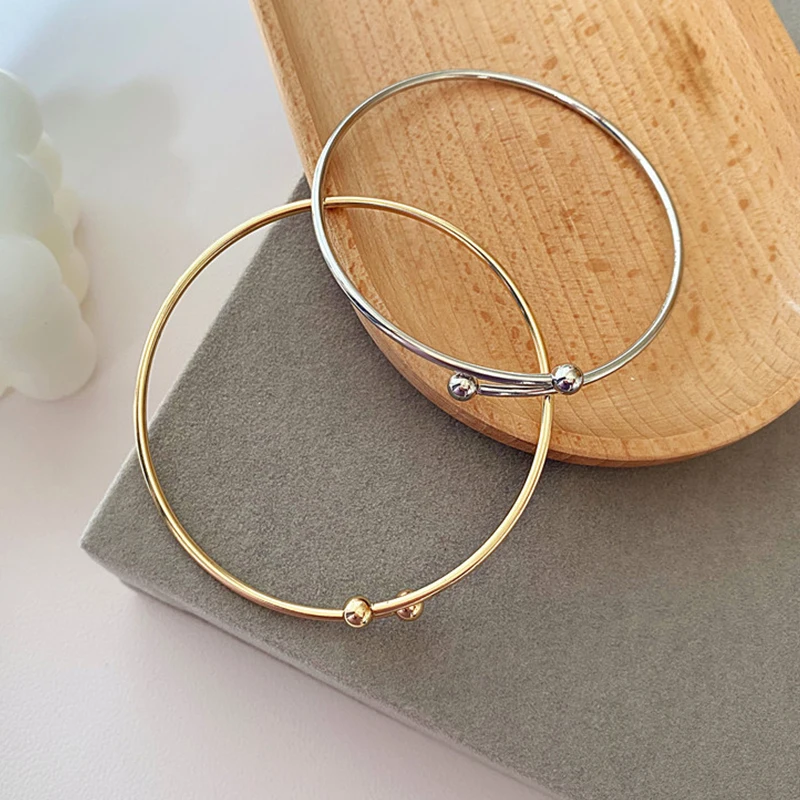 Metal Wire Cuff Bangle For Women Open Adjustable Bracelet Fashion Cute Thin Jewelry New Designs Girls\' Gifts Accessories 2023355