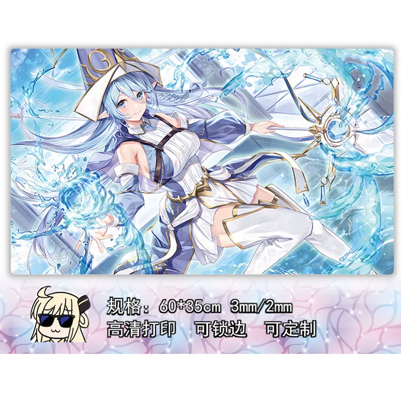 

Ю-Ги-О! Аниме Yugioh Water Enchantress of the Temple Рисунок Водонепроницаемый настольный игровой коврик для карт Коврик для мыши Коллекционный коврик для карточных игр