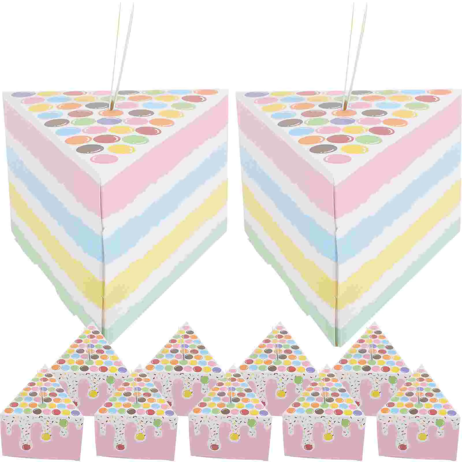 

10 Pcs Paper Candy Boxes Triangular Cake Shape Birthday Party Creative Gift Cupcake Case Bride Cakes