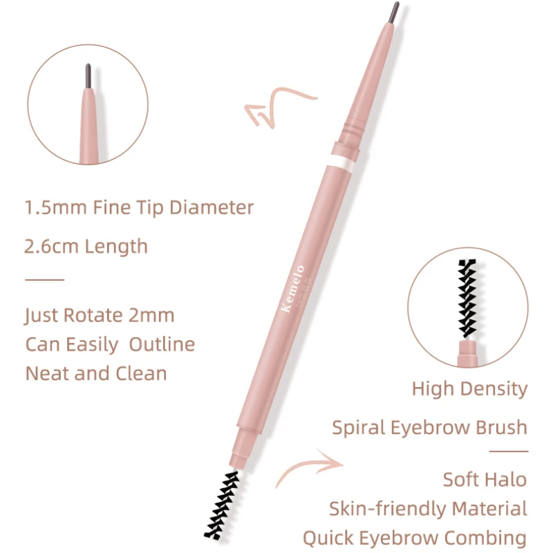 1.5Mm Ultra Fijne Dubbel-Einde Wenkbrauw Potlood Waterdicht Zweetbestendig Langdurige Professionele Oogmake-Up Voor Vrouwen Wenkbrauw Tint