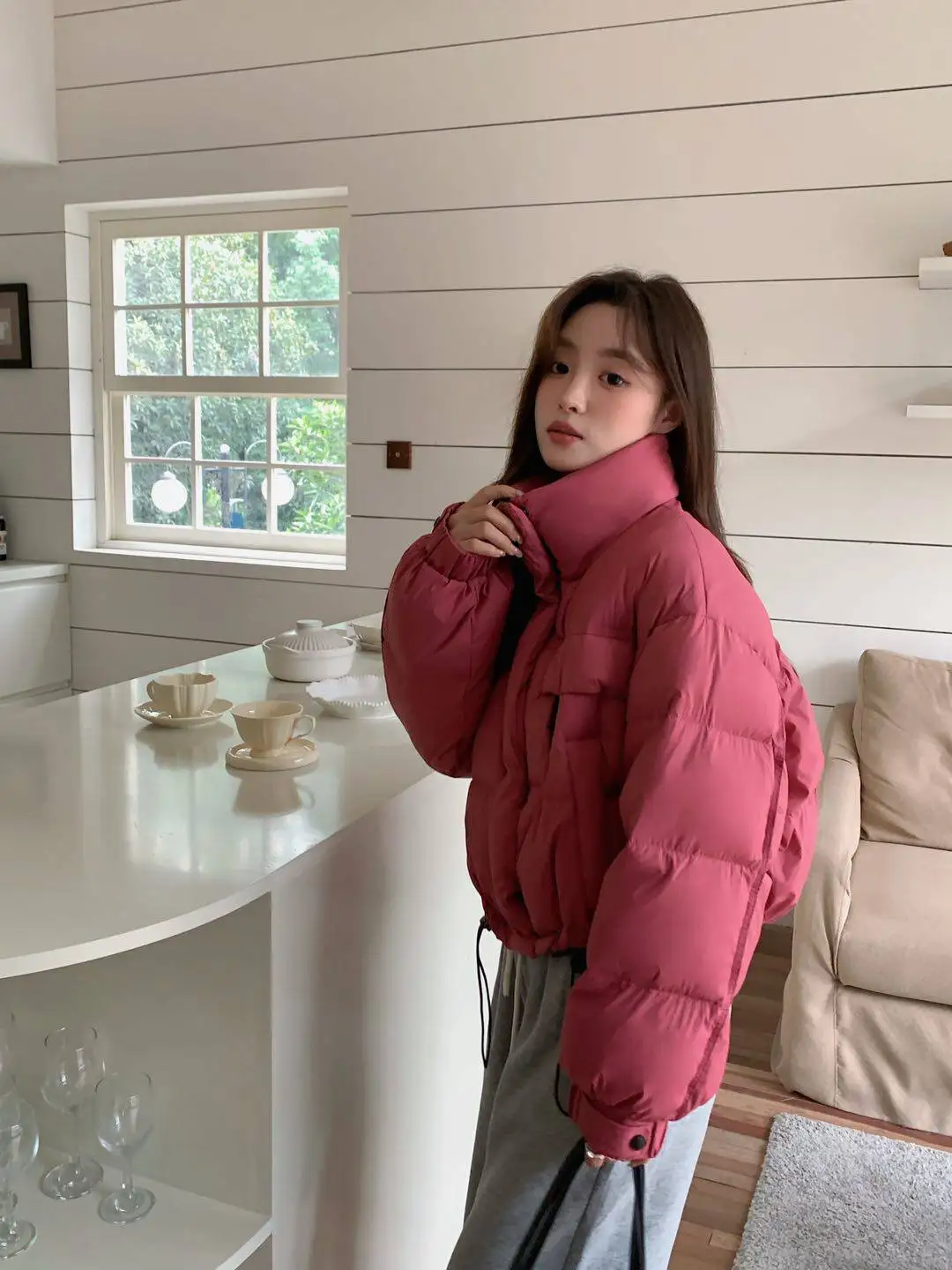 2026 Autumn Winter Women's Short Down Jacket Korean Stand Collar Puffer Jackets Women Warm Fashion Multicolor Thick Outerwear