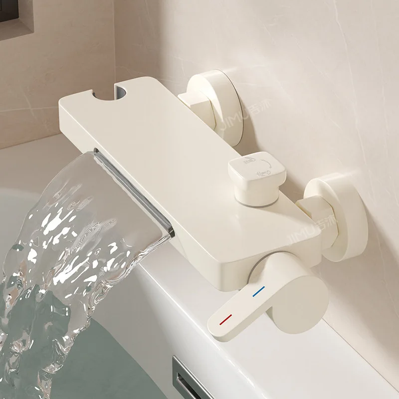 Wall Mounted Bathtub Faucet Bathroom Accessories High Flow Mixing Valve Shower Kit Showerhead Set Solid Brass Shower Faucet