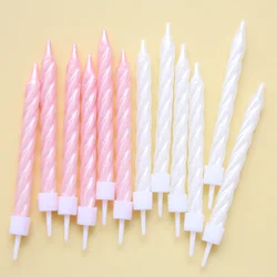 6 Pcs White Candle Sticks Guests Wedding Details Pink Room Decor Candles Lamp Christening Details Children's Birthday Candles