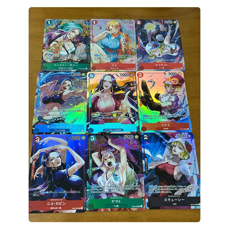 9Pcs/set Rare Game Card One Piece Nami Boa Hancock Nico Robin Anime Bronzing Collection Flash Card Cartoon Toys Christmas Gift