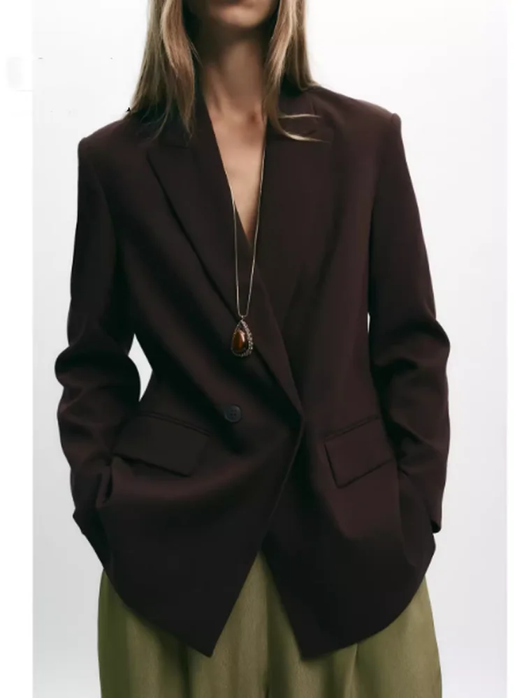 

Повседневный двубортный костюм-джат для женщин, свободный крой из полиэфирного волокна, длинный свеч с принтом, чистый цвет