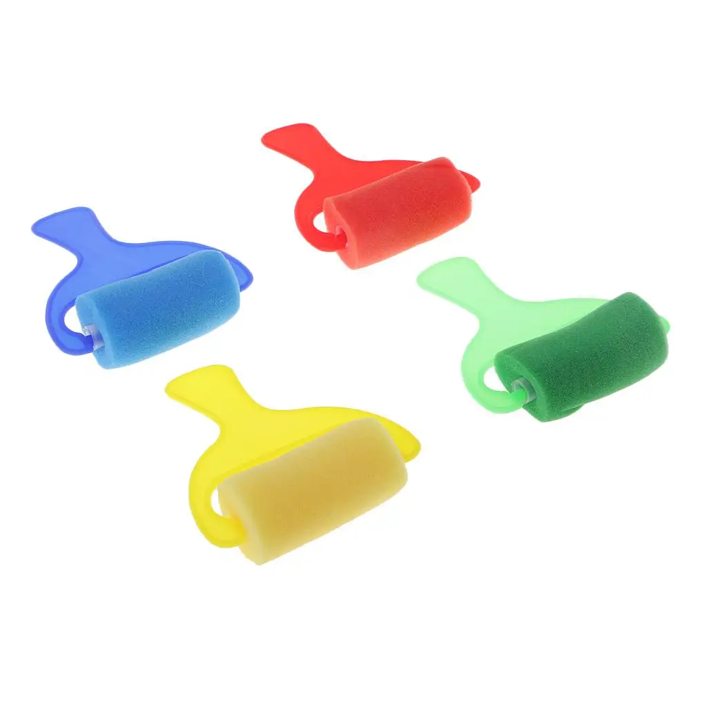 4 Pieces Children Drawing Tools Painting Foam Sponge Brush Toy