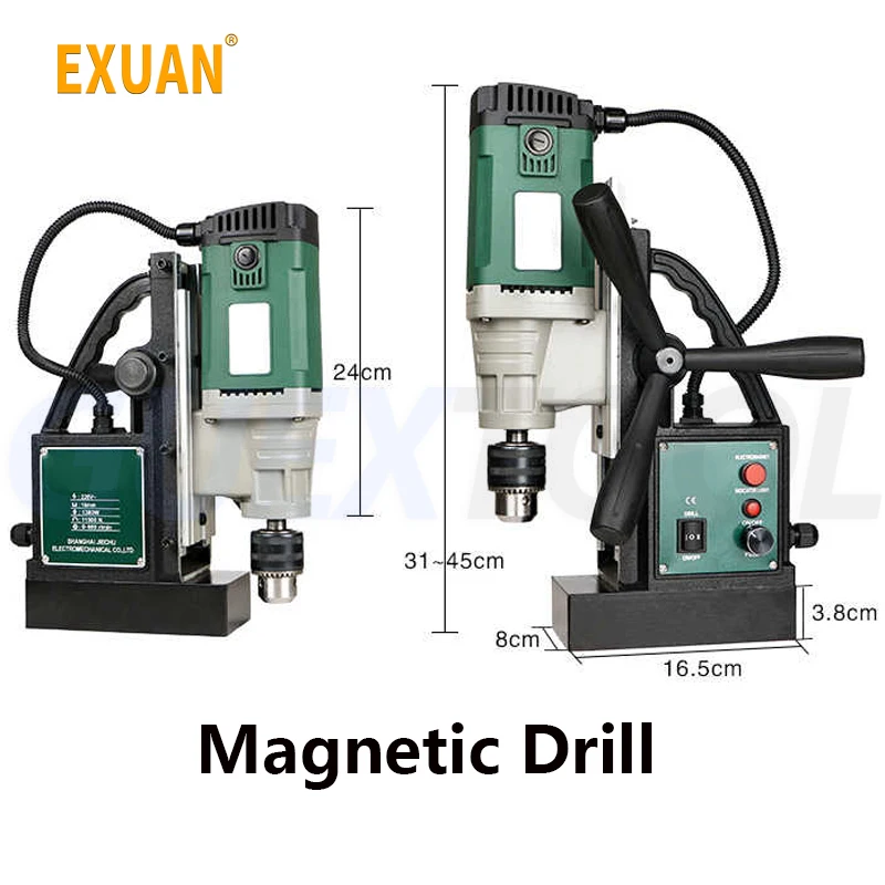 220V Magnetic Drill Industrial Grade Magnetic Base Drill Speed Regulation Tapping Forward Reverse Directions Drilling Machine