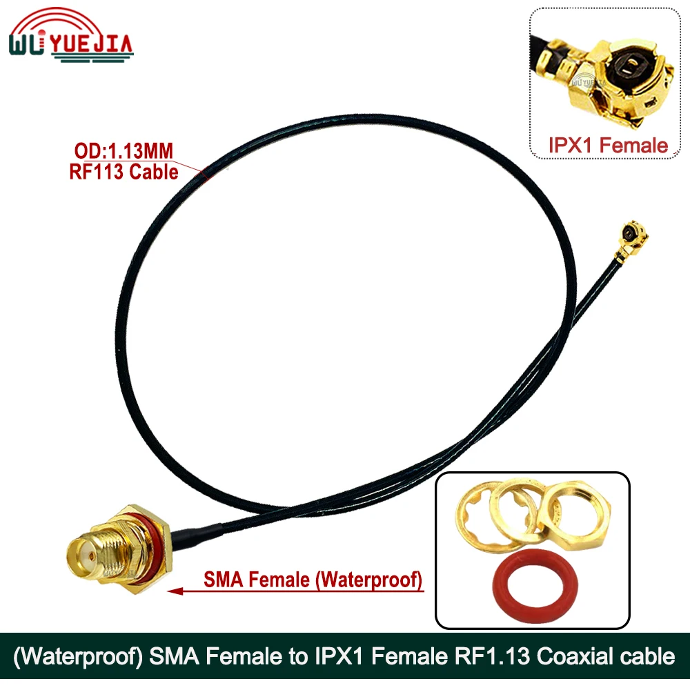 1Pcs u.FL RF113 Cable Waterproof SMA RP-SMA Female to IPX-1/IPX4 Female Jack RF1.13 Pigtail WIFI Antenna Extension Cable Jumper