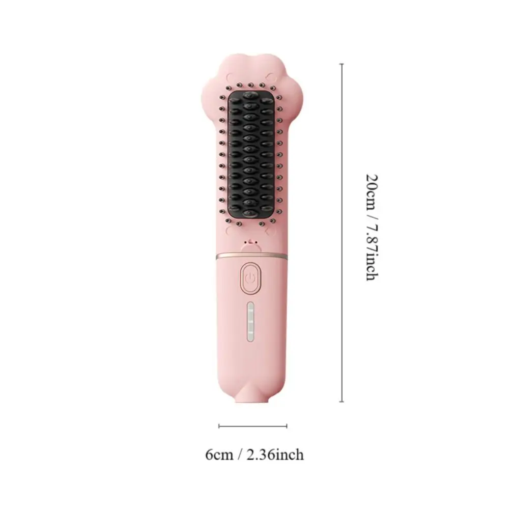 Portable Straight Hair Comb Cute Kawaii Multifunctional Styling Tool Negative Ion Anti-Scalding Electric Hot Comb