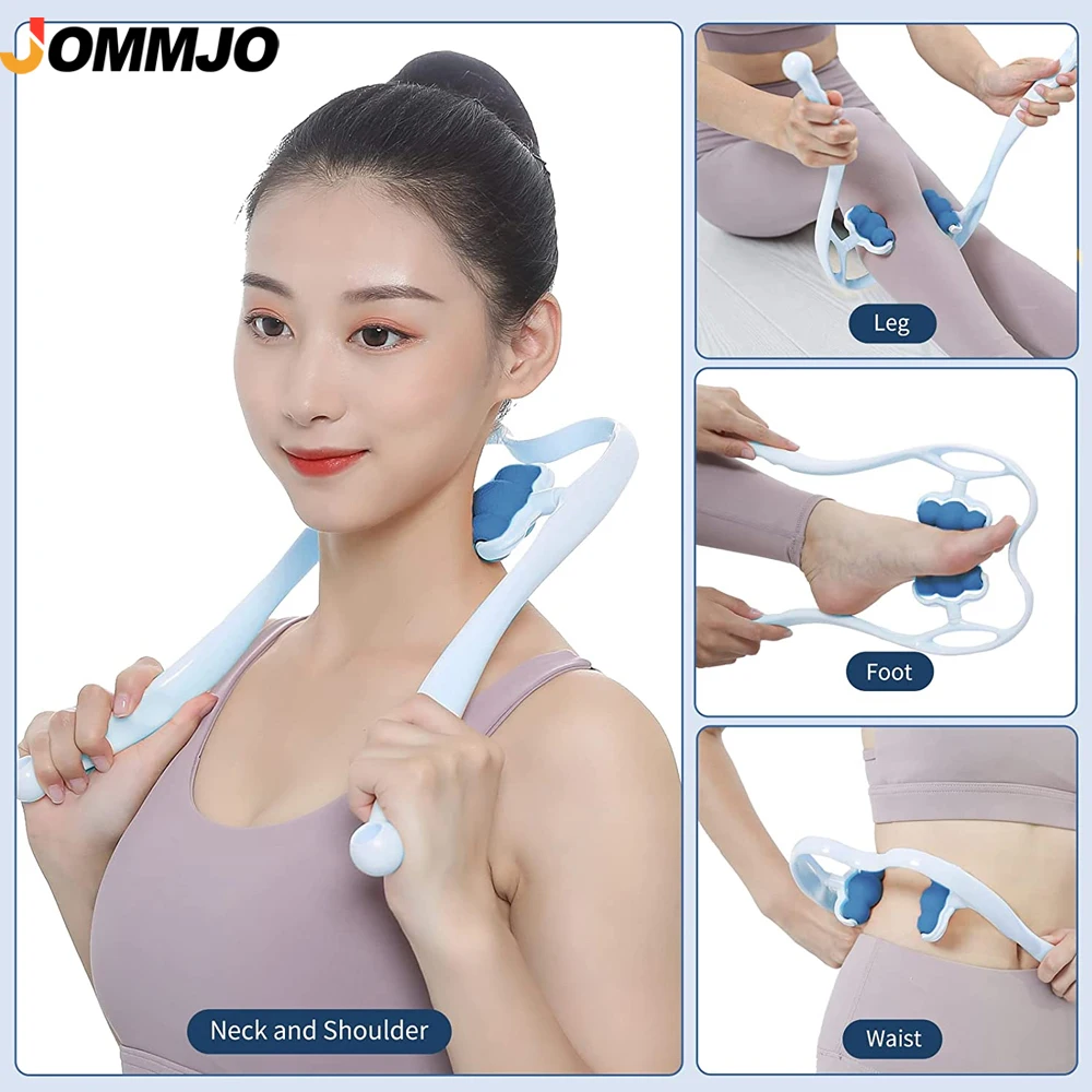 Neck Massager,Neck Roller for Pain Relief Deep Tissue,Trigger Point Roller Massager with 6 Wheels,Suitable for Back,Neck Relaxer