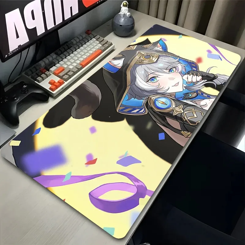 لوحة الماوس أنيمي ملحقات الألعاب ألعاب الكمبيوتر Honkai Star Rail Cipher لوحة المفاتيح القط فتاة سطح المكتب حصيرة Kawaii Mousepad