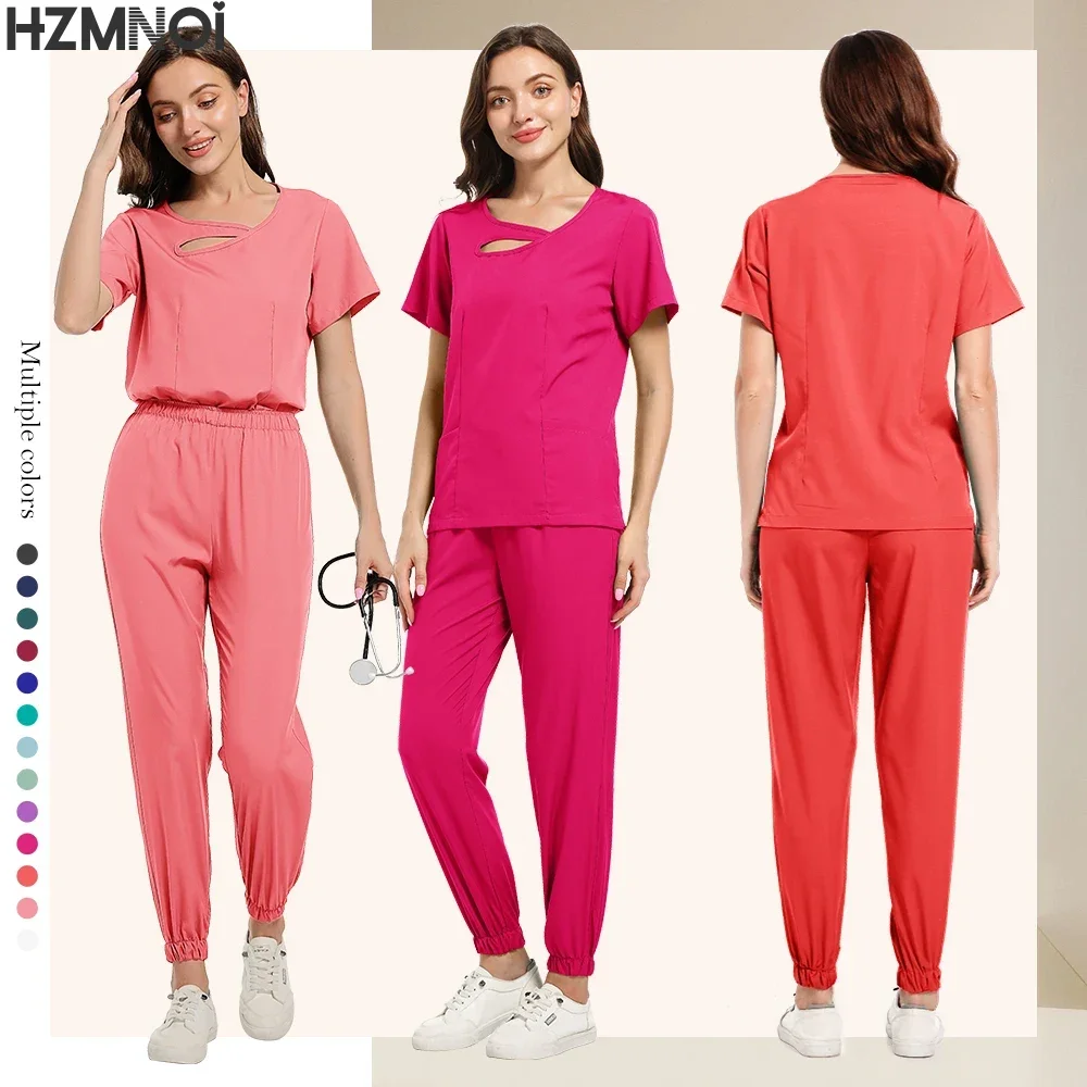 Nuevo uniforme de enfermera para mujer, bata quirúrgica sólida de enfermería, conjuntos de médico de alta calidad, Ropa de Trabajo de Hospital Unisex, precio al por mayor