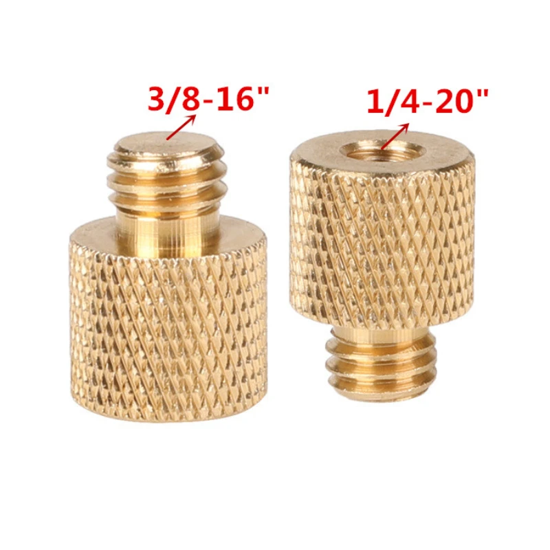 3/8 "ตัวเมียถึง1/4" ตัวผู้ขาตั้งกล้องอะแดปเตอร์สกรูเกลียวทองเหลืองขนาดเส้นผ่าศูนย์กลาง16มม. สำหรับขาตั้งหลอดไฟขาตั้งกล้อง
