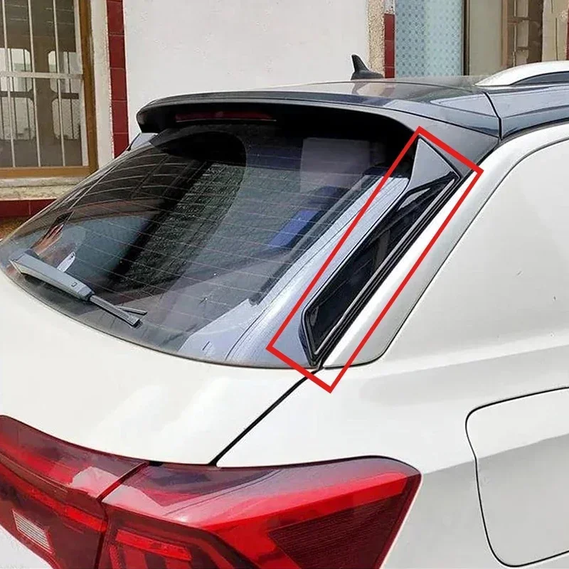 1 Pair Car Rear Window Side Spoiler Wing Tail Styling Trim Stickers For VW T-ROC R R-Line A11 MK1 2017-2024 Auto Exterior Parts