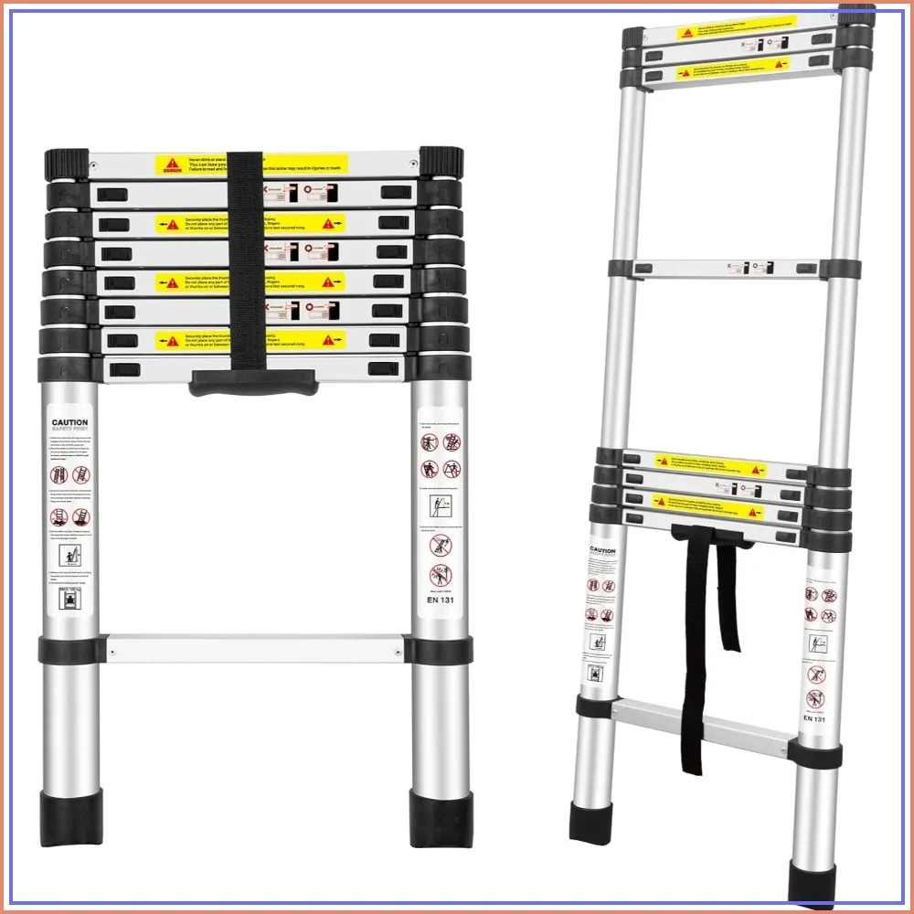 

EN131 Aluminum Telescoping Ladder, 8.5Ft, 330lbs Capacity, for RV, Attics, Home Use