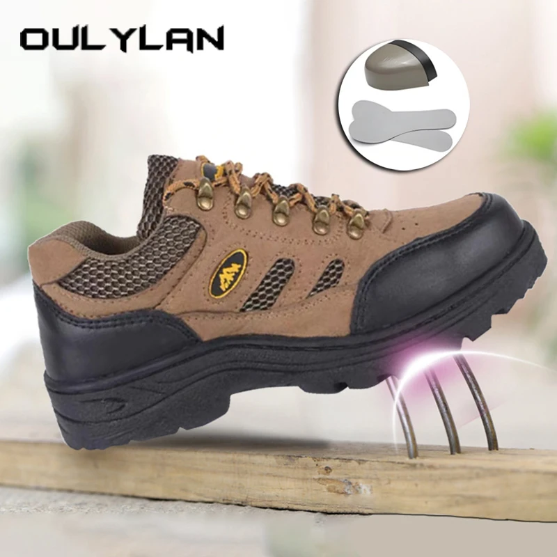 

Oulylan Steel Toe Cap Labor Footwear Men Wear Resistant Safety Shoes For WorkIng Puncture Proof Lightweight Industrial Boots