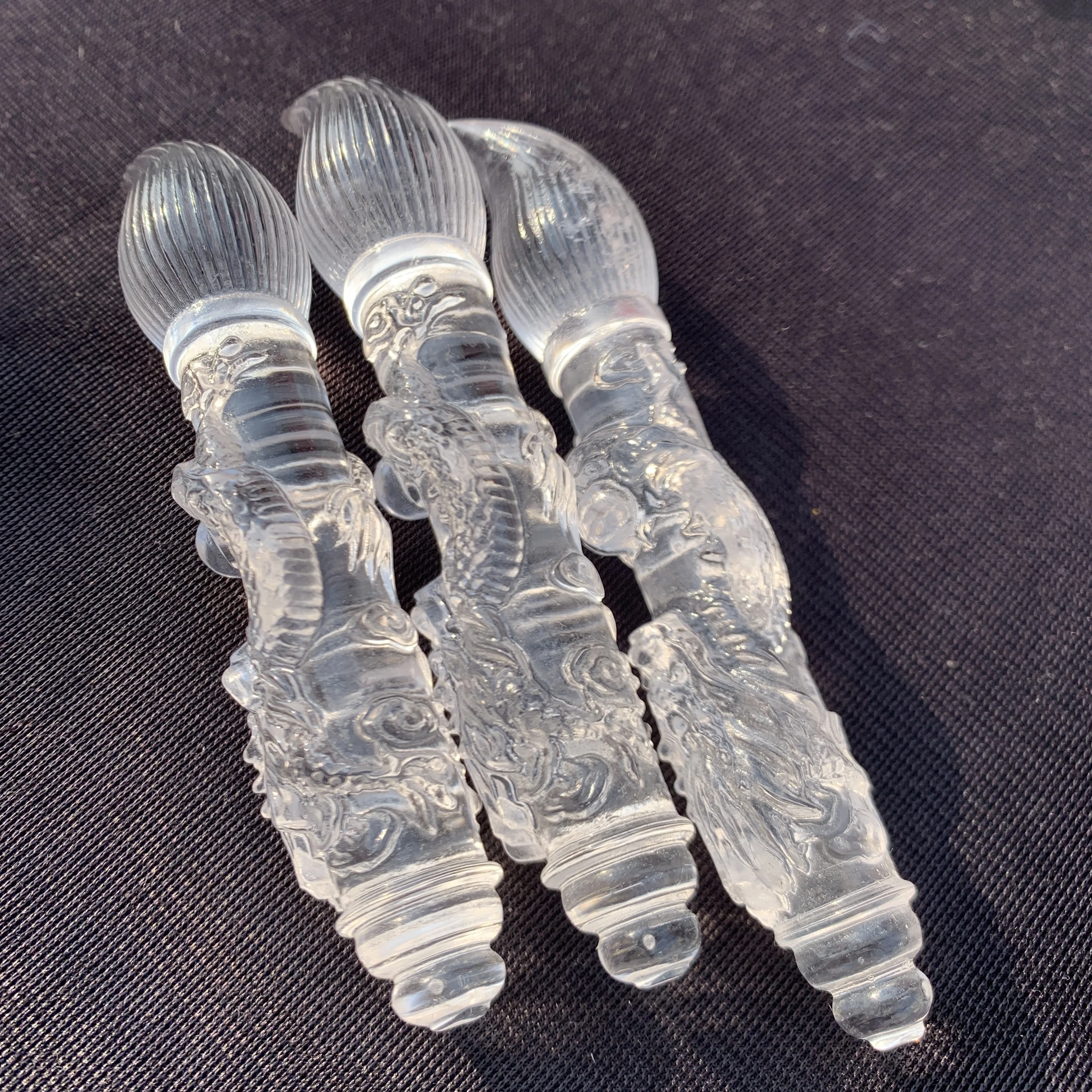 Natural Clear quartz crystal carved writing brush sculpture collection 1pc