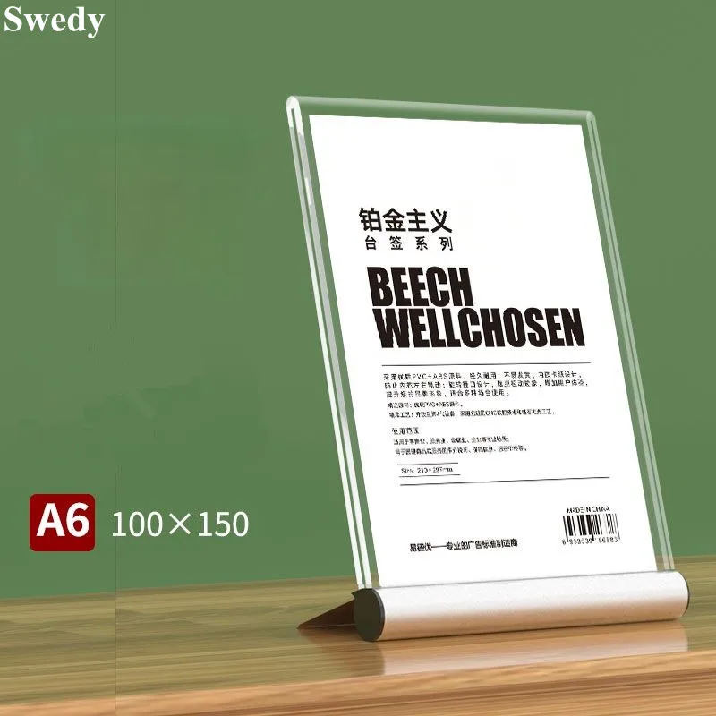 A4 210x297 مللي متر الألومنيوم كونترتوب حامل علامة أكريليك كتيب حامل عرض موقف الجدول حامل القائمة سعر ورقة ملصق الإطار #3