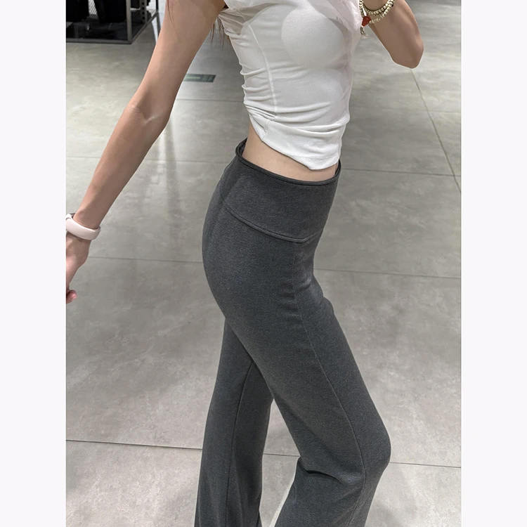 아메리칸 레이지 슬레 여성용 슬리밍 마이크로 플레어 요가 팬츠 하이 웨이스트 엘라스틱 힙업 드레이프 여름 2025 신상품