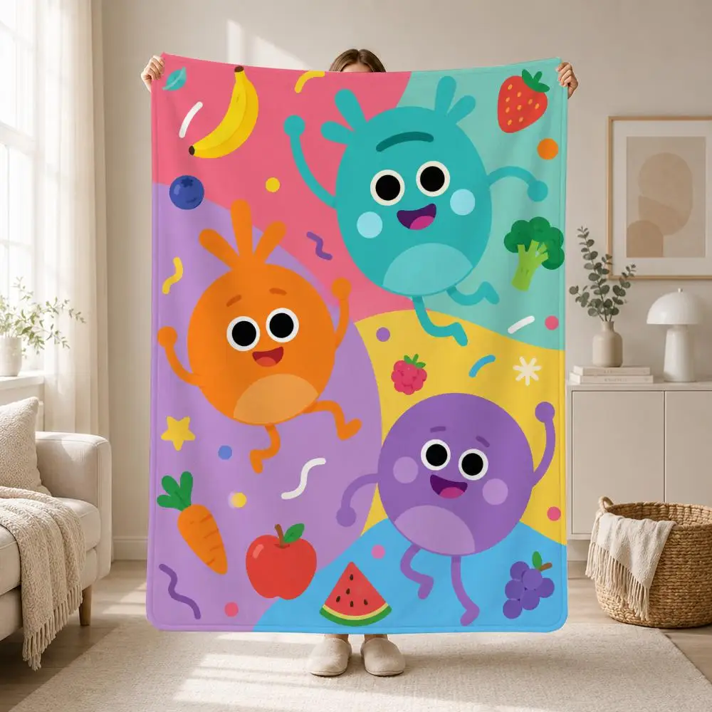 Cute Educational Kids Cartoon Bumble Nums Throw Soft Plush Flannel Throw Blanket Sofa Bed Travel Home Decor