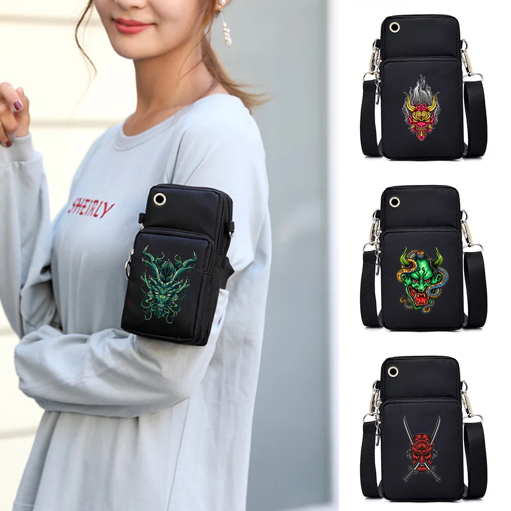 

Mini Multi-layer Mobile Phone Bag Double Layer Monster Series Bag Zipper Purse Casual Outdoor Travel Adjustable Shoulder Bags